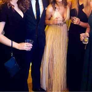 Luxxel | Long Gown| Small | White with Nude Liner